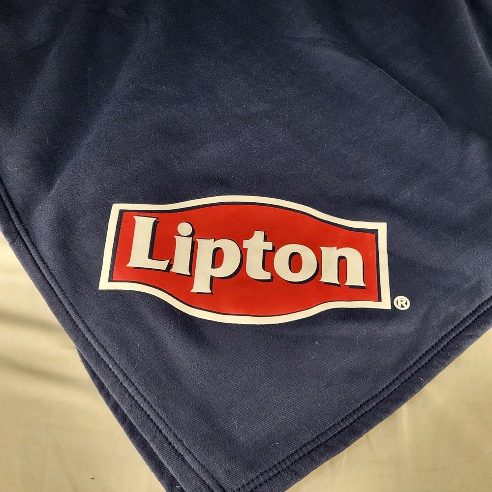 Lipton Navy Fleece Throw Blanket 54"x 55" AMC Printed Logo In Corner